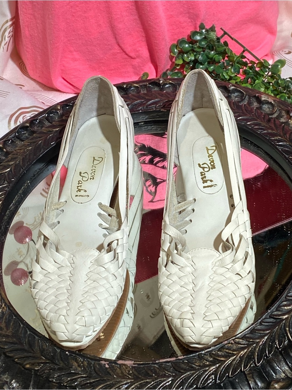 Doron Paskin Women's Cream Woven Leather Flats
